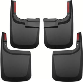 img 4 attached to 🚗 Tecoom Mud Flaps Splash Guards 4psc Set for 2017-2019 F250 F350 (Front and Rear) - Compatible with Fender Flares-Free Models