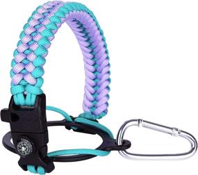 img 3 attached to 🌈 Durable Multicolor MONOBIN Paracord Handle Strap: Fits 12oz to 64oz Wide Mouth Bottles, with Safety Ring, Compass, and Carabiner