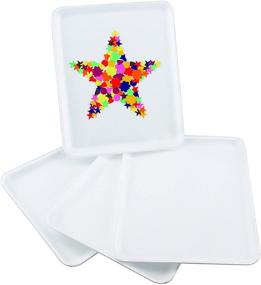 img 2 attached to 🎨 Hygloss Collages and Crafts Foam Trays: 10 White Pieces for Creativity and Organization