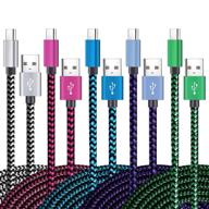🔌 high-speed usb type c cable bundle: teeind tpc001 5 pack (6ft 3a) braided c charger cables for samsung s10e/note 9/s10/s9/s8 plus/a80/a50/a20 - fast charging & compatibility logo