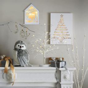 img 1 attached to 🏠 Charming 8-Inch White Wooden Christmas House: Wall Hanging Decor with Timer LED Lights, Battery Operated – Perfect Christmas Table Decoration