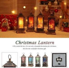 img 2 attached to 🕯️ Enhance Your Christmas Décor with LED Decorative Candle Lantern Snow Globe - Set of 4