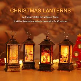 img 1 attached to 🕯️ Enhance Your Christmas Décor with LED Decorative Candle Lantern Snow Globe - Set of 4