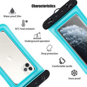 img 2 attached to 📱 Waterproof Phone Case - Jmart Floatable Dry Bag for Samsung Galaxy S21 Ultra, S20 Plus, S10, S9, Note 20, A01, A11, A21, A51, A71, A02S, A12, A32, A42, A52, iPhone 13 Pro Max, 12, 11, XS, XR, 8, Stylo 6 - Turquoise