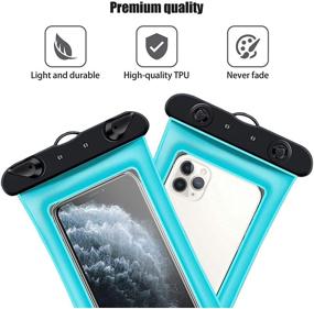 img 1 attached to 📱 Waterproof Phone Case - Jmart Floatable Dry Bag for Samsung Galaxy S21 Ultra, S20 Plus, S10, S9, Note 20, A01, A11, A21, A51, A71, A02S, A12, A32, A42, A52, iPhone 13 Pro Max, 12, 11, XS, XR, 8, Stylo 6 - Turquoise