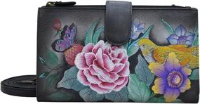 img 3 attached to 👜 Anuschka Handpainted Leather Large Smart Phone Case & Wallet: Stylish Convenience for Women