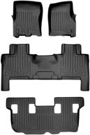 maxliner floor mats 3 row liner set for 2011-2017 expedition/navigator - black, fits 2nd row bench seat or console (non-el or l models) logo