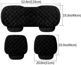 img 1 attached to 🚗 Enhance Your Car Interior with WINGOFFLY 3 Pack Thicken Front and Rear Car Seat Cushion - Premium Nonslip Black Seat Cover Pad Mat for Auto Vehicle