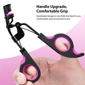 img 1 attached to 💫 Kaasage Eyelash Curler - Curling Tool with Eyebrow Tweezer & 5 Extra Silicone Replacement Pads, Achieve Perfect Lash Curl in 5 Seconds