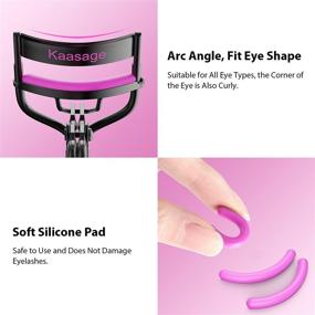 img 3 attached to 💫 Kaasage Eyelash Curler - Curling Tool with Eyebrow Tweezer & 5 Extra Silicone Replacement Pads, Achieve Perfect Lash Curl in 5 Seconds