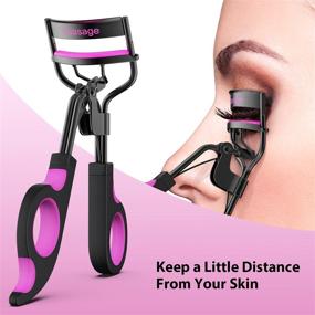 img 2 attached to 💫 Kaasage Eyelash Curler - Curling Tool with Eyebrow Tweezer & 5 Extra Silicone Replacement Pads, Achieve Perfect Lash Curl in 5 Seconds