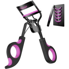 img 4 attached to 💫 Kaasage Eyelash Curler - Curling Tool with Eyebrow Tweezer & 5 Extra Silicone Replacement Pads, Achieve Perfect Lash Curl in 5 Seconds