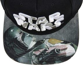 img 2 attached to Premium Star Wars Mandalorian Embroidered Adjustable Snapback Hat - Black Baseball Cap for Adults