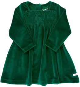 img 3 attached to Evergreen Velour Smocked Girls' Clothing by RuffleButts