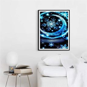 img 2 attached to ❄️ Palodio 5D Diamond Painting Kit: Snowflake Moon Winter - Paint with Diamonds Art for Full Round Drill, Cross Stitch Crystal Rhinestone Home Wall Decoration - 16x20 inch