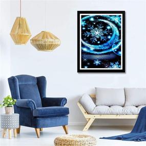 img 1 attached to ❄️ Palodio 5D Diamond Painting Kit: Snowflake Moon Winter - Paint with Diamonds Art for Full Round Drill, Cross Stitch Crystal Rhinestone Home Wall Decoration - 16x20 inch