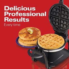 img 2 attached to 🧇 Hamilton Beach Stainless Steel Flip Belgian Waffle Maker (26010R) with Browning Control, Non-Stick Grids, Indicator Lights, Lid Lock, and Drip Tray