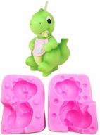 3d tyrannosaurus rex baby silicone mold - ideal for fondant, candle, chocolate, soap, cake decorating, crayon melt, and polymer clay logo