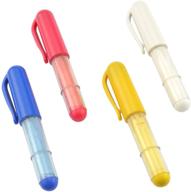 dreamstitch 4 color chaco chalk liner pens - versatile needle felting & sewing tool set - white, red, blue, yellow - 4-color chaco pen logo