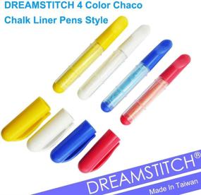 img 1 attached to DREAMSTITCH 4 Color Chaco Chalk Liner Pens - Versatile Needle Felting & Sewing Tool Set - White, Red, Blue, Yellow - 4-Color Chaco Pen