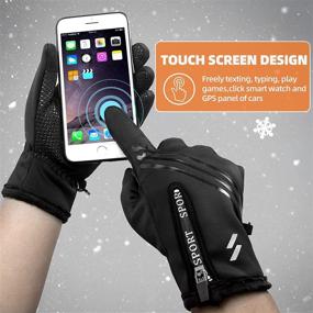 img 1 attached to 🧤 Winter Bike Gloves - Touch Screen, Anti-Slip, Shock-Absorbing for Men and Women: Ideal for Skiing, Cycling, Motorcycle, Running & Outdoor Sports