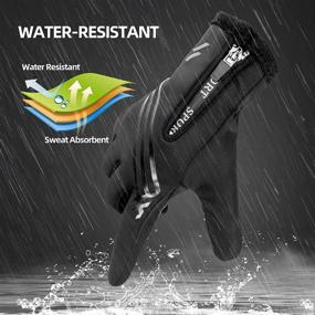 img 3 attached to 🧤 Winter Bike Gloves - Touch Screen, Anti-Slip, Shock-Absorbing for Men and Women: Ideal for Skiing, Cycling, Motorcycle, Running & Outdoor Sports