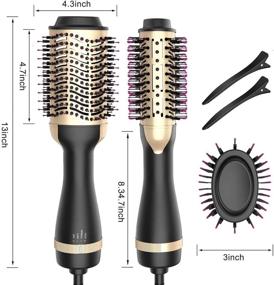 img 3 attached to 💇 3-in-1 Hair Dryer Brush Styler: Hot Air, Volume & Salon Smoothness - Golden