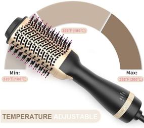 img 1 attached to 💇 3-in-1 Hair Dryer Brush Styler: Hot Air, Volume & Salon Smoothness - Golden