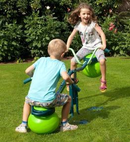 img 1 attached to 🟩 Spiro Hop 360° Bouncer Teeter Totter - Holds up to 75 lbs per Seat - Green/Lime - TP749