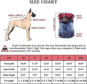 img 3 attached to 👕 Vintage Washed Denim Jeans Jacket Coat for Small Medium Dogs | QEQRUG Dog Hoodie Vest with Red Plaid Hat, Size L