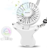 💨 stay cool anywhere with easyacc necklace fan - 3350mah rechargeable battery, 3 speeds & adjustable angle, built-in night light - perfect for camping, travel & outdoor adventures! (white) logo