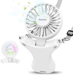 img 4 attached to 💨 Stay Cool Anywhere with EasyAcc Necklace Fan - 3350mAh Rechargeable Battery, 3 Speeds & Adjustable Angle, Built-in Night Light - Perfect for Camping, Travel & Outdoor Adventures! (White)