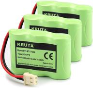 kruta bt-17333 bt-27333 handset telephone battery pack - rechargeable 2/3aa 3.6v ni-cd cordless phone battery compatible with vtech bt17333 bt27333 bt-17233 bt17233 bt-163345 cs5121 (set of 3) logo