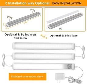 img 1 attached to 🔦 ZHIKE 2020 New LED Under Cabinet Lighting Plug in: Touch Dimmable 3-Bar Closet Light for Kitchen Counter, Natural White 4000K - Tool-Free Install (9" Length), ETL Adapter Included