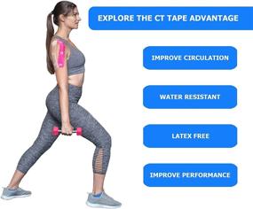 img 1 attached to 🏋️ CT Tape Sports: Best Breathable, Latex-Free Kinesiology Tape for Sensitive Skin - Therapeutic Recovery Tape with Pain Relief - Enhance Athletic Performance, Suitable for Muscles, Knees, Shoulders, Ankles, and Back