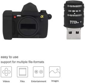 img 1 attached to BorlterClamp 32GB USB Flash Drive Novelty Camera Shaped Memory Stick Cute Thumb Drives