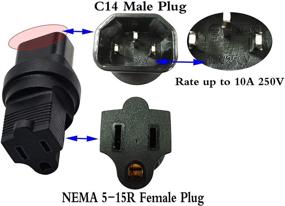 img 2 attached to 🔌 2 пакета ZdyCGTime адаптер питания С14 - NEMA 5-15R для компьютера - Стандарт 10A/250V (IG-320) (NEMA 5-15R - IEC 60320-C14)