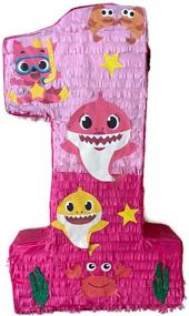 img 1 attached to 🦈 IPINATA Pink Shark Number One Pinata: The Fin-tastic Party Must-Have!