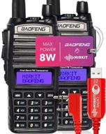 📻 mirkit 2х ham radios baofeng uv-82 mk5 - powerful 8 watt max power - 2021 edition with long-lasting 2800mah battery & baofeng programming cable- mirkit ftdi model 3 red - two way radio with mirkit lanyards logo