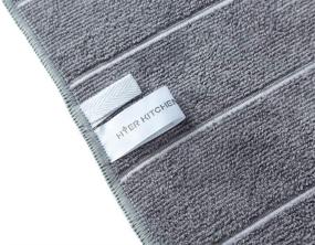 img 1 attached to 🧺 HYER KITCHEN Microfiber Kitchen Towels - 8 Pack, Super Absorbent & Soft Dish Towels with Stripe Design, 26 x 18 Inch, Grey Colors