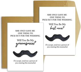 img 4 attached to Funny Mustache Groomsman Proposal Card