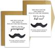 funny mustache groomsman proposal card logo