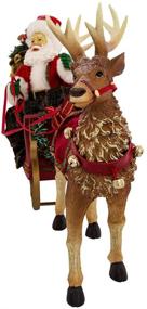 img 3 attached to 🎅 Kurt Adler Fabriché 10-Inch Santa in Sleigh with Deer Tablepiece: Festive Holiday Decor for Every Home