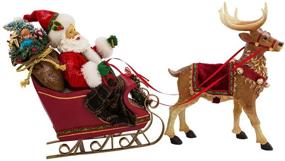 img 1 attached to 🎅 Kurt Adler Fabriché 10-Inch Santa in Sleigh with Deer Tablepiece: Festive Holiday Decor for Every Home