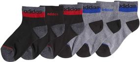 img 3 attached to adidas Kids-Boy's/Girl's Blocked Linear High Quarter Socks - 6 Pack