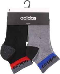 img 2 attached to adidas Kids-Boy's/Girl's Blocked Linear High Quarter Socks - 6 Pack