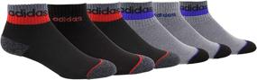 img 4 attached to adidas Kids-Boy's/Girl's Blocked Linear High Quarter Socks - 6 Pack