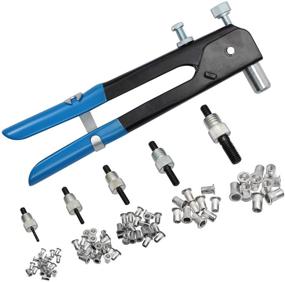 img 4 attached to 🔧 LiNKFOR Heavy Duty Rivet Nut Gun Kit - Includes 80Pcs Rivet Nuts and 5Pcs Mandrels - Threaded Rivets & Nuts Hand Riveter for Sheet Metal, Automotive, Duct Work, and More