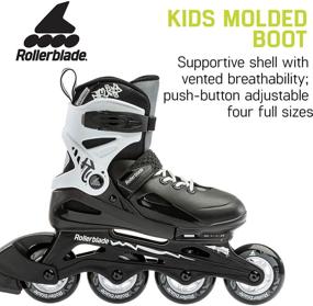 img 1 attached to 🔥 Rollerblade Fury Boy's Adjustable Fitness Inline Skate: Black and White Junior Youth Performance Skates