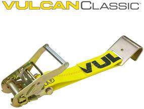 img 1 attached to 🚗 VULCAN Car Tie Down - Flat Hook Lasso Style - 4 Pack, 2" x 96" - Classic Yellow - 3,300 lb Load